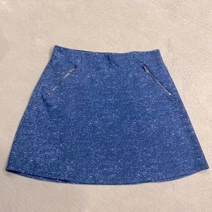 Hollister Elastic Waist Navy Blue White Zipped Pockets Women's Skirt Size Small!